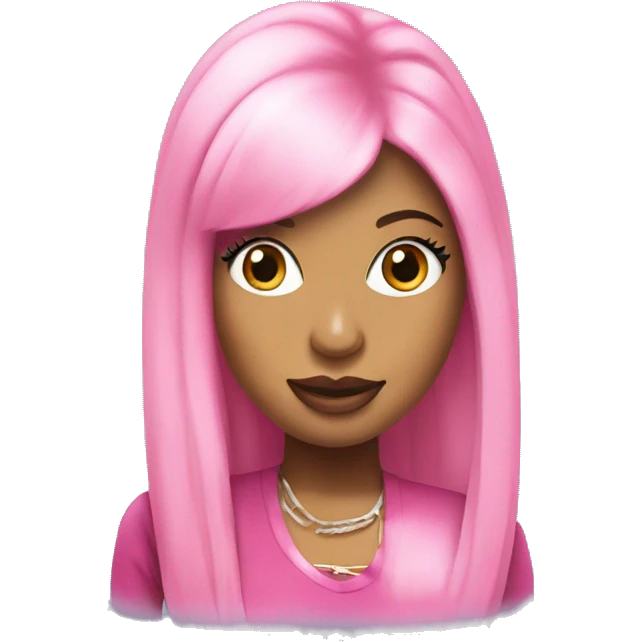 Nicki Minaj with pink hair emoji