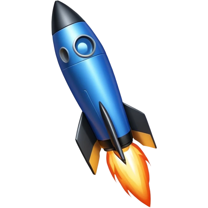 Rocket, dark black blue, inclined 🚀 emoji