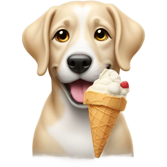 Dog eating ice cream emoji