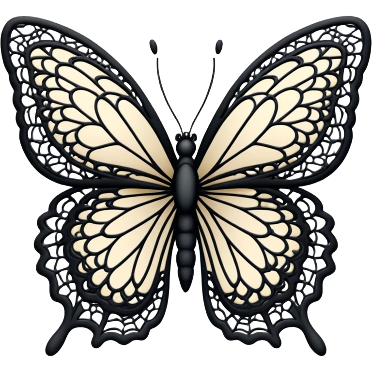 Black lace butterfly emoji