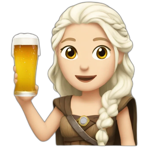 Daenerys with beer emoji