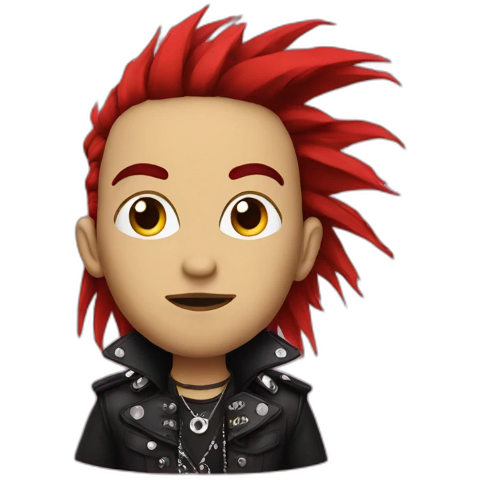 punk avec une iroquoise rouge emoji