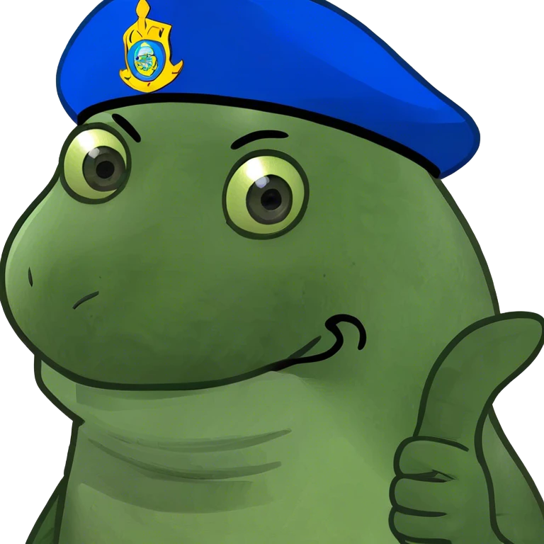 Smirking seal with a blue sideways hat emoji