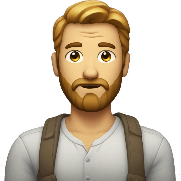bearded man with arms shrugging facing camera emoji