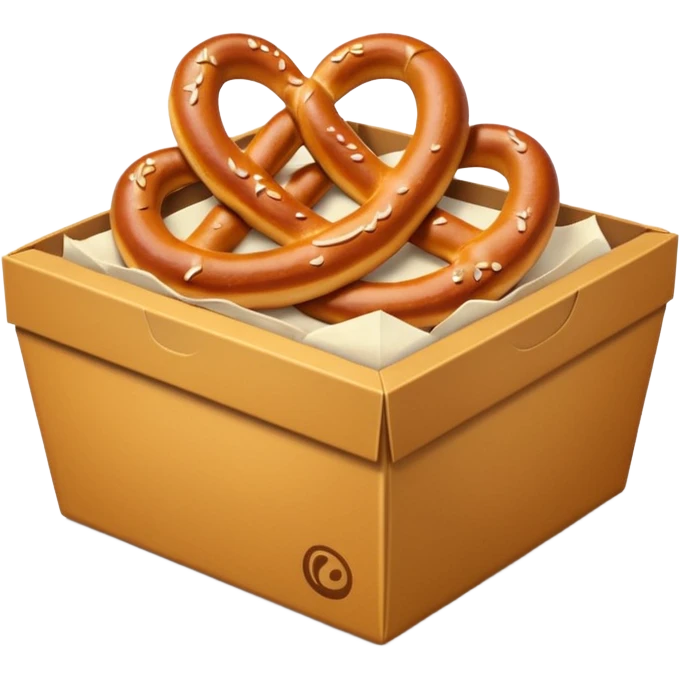 Pretzel on food paper box emoji