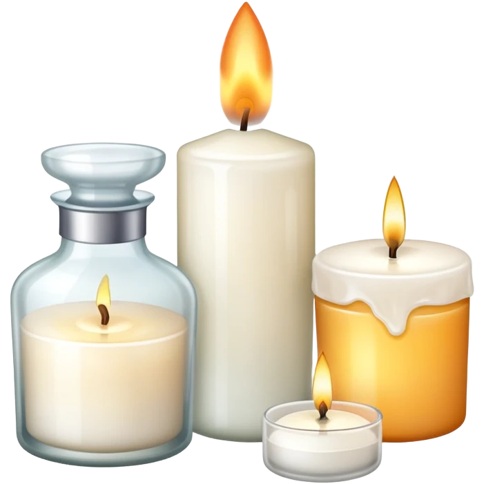 A candle and a skincare bottle emoji