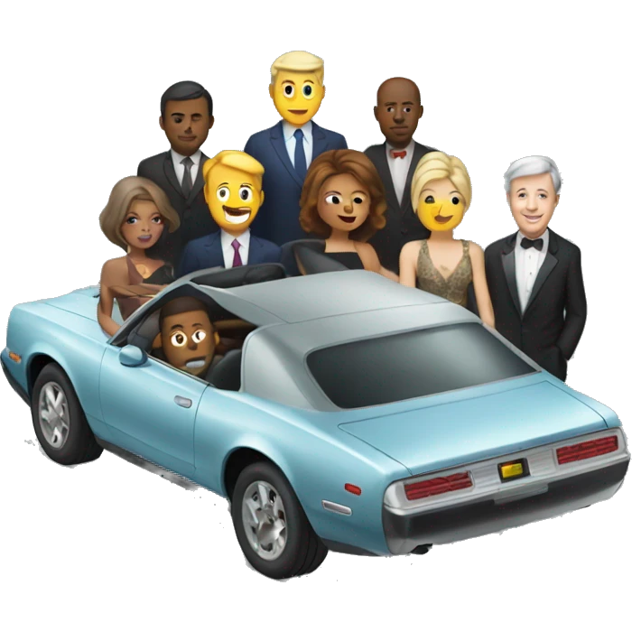 Car with some rich persons around them emoji