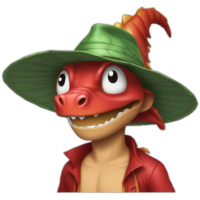 un dragon avec le chapeau de luffy emoji