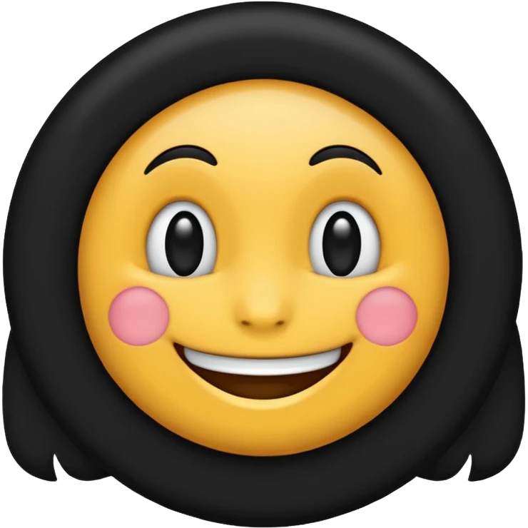 Um emoji circular preto com um sorriso branco sem emoção emoji