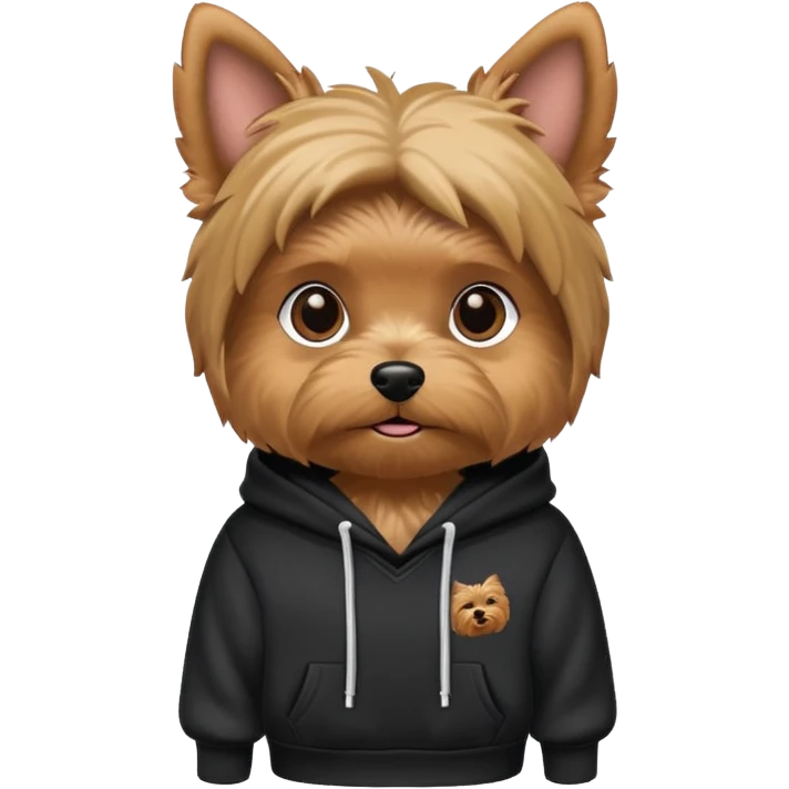 yorkie wearing an essentials hoodie  emoji