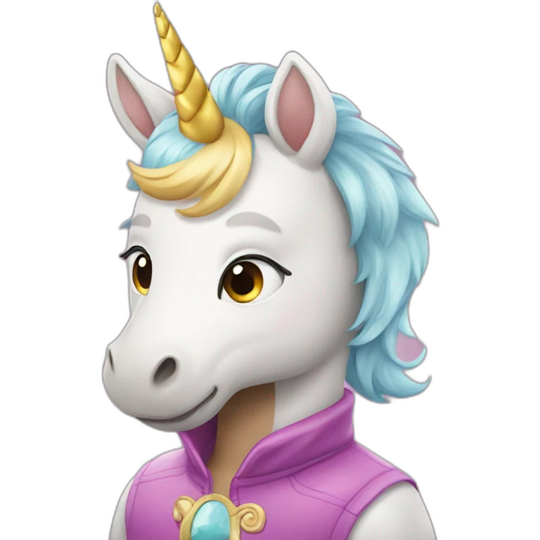 Boy wearing unicorn emoji