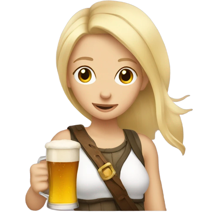 Blonde hair girl drinking a beer emoji
