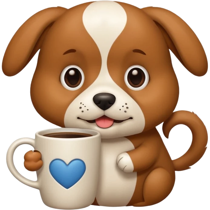 Dog with a cup of coffee emoji