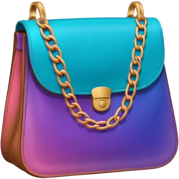 Coins inside brown leather bag, make bag always brown  color

Change coins color in in gradient of turquoise, blue, pink, purple, and coral emoji