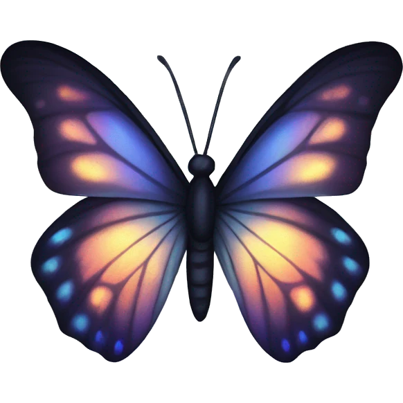 Dark iridescent butterfly glowing emoji