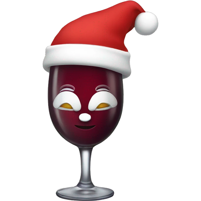 Wine bottle With a santa hat  emoji