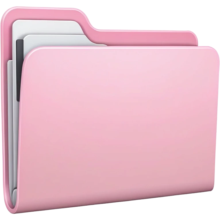 Mac folder icon in extremely light pink, almost white with just a hint of pink, very pale pink color emoji