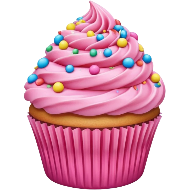 Cupcake with pink icing emoji