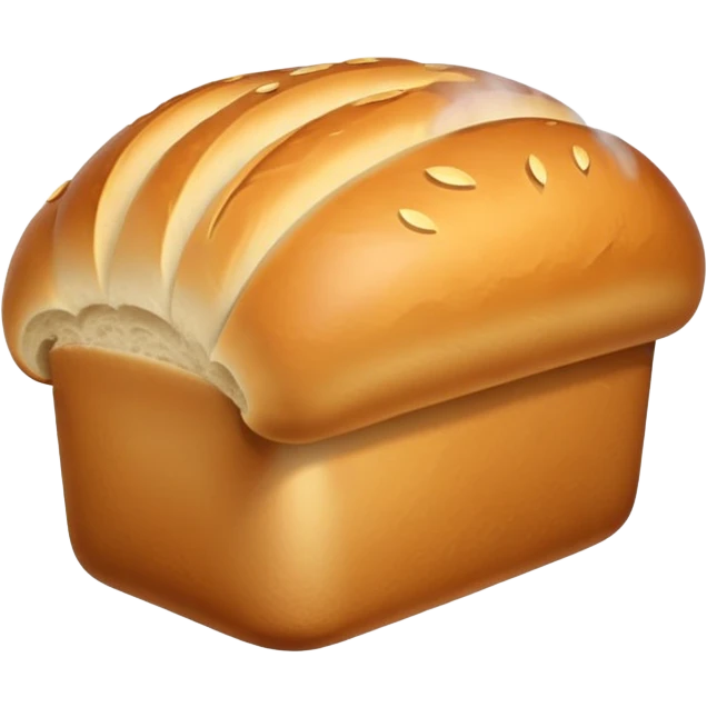 loaf of bread with steam rising, simple and bright emoji