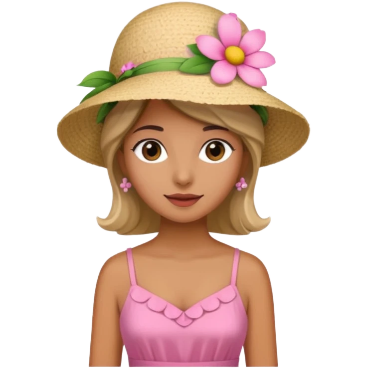only a pink summer with flower hat emoji
