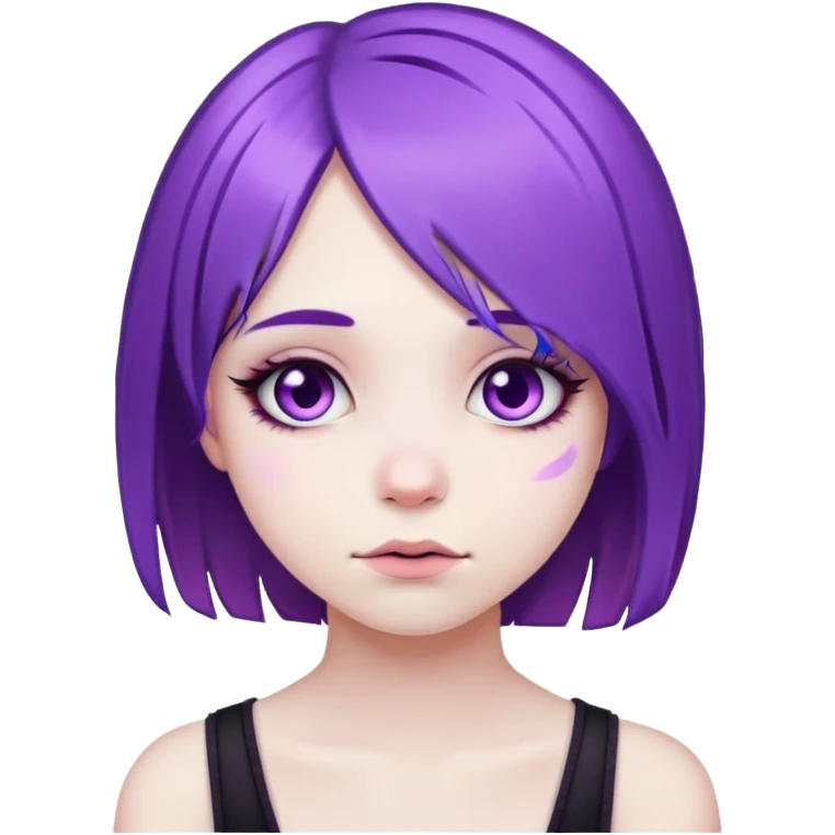 violet hair emo girl emoji
