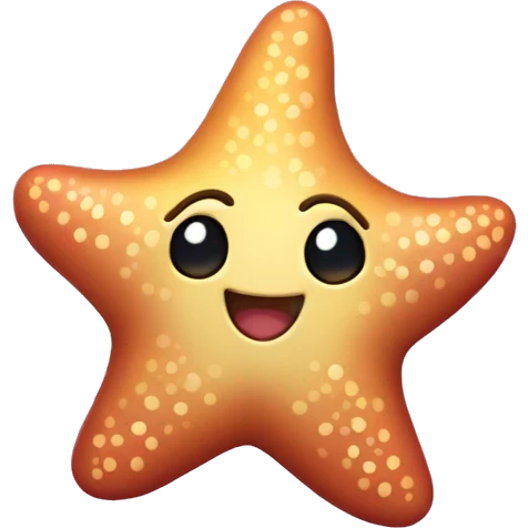 Kawaii Brassy rainbow starfish   emoji