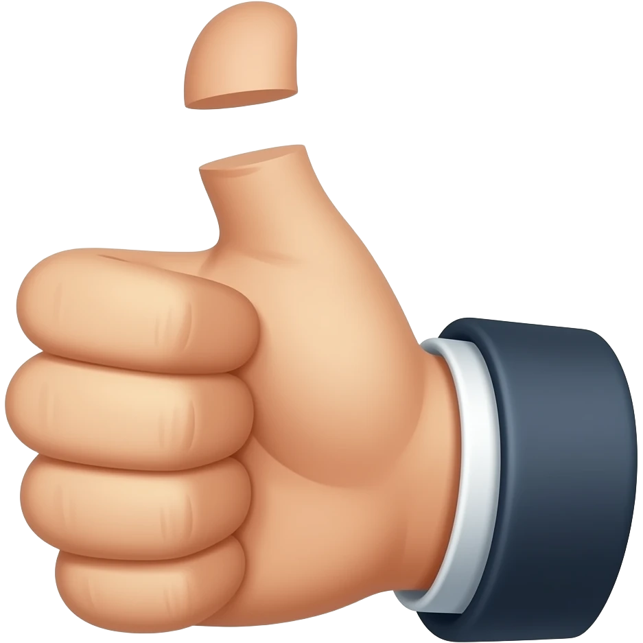 Thumbs up hand with middle finger cut off emoji