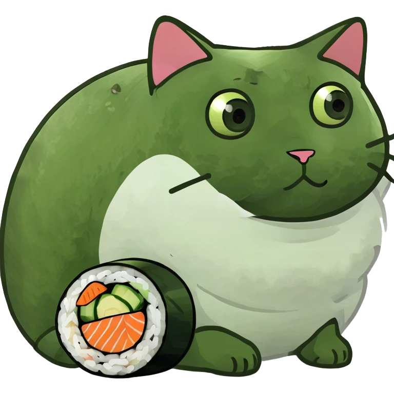 Sushi roll cat emoji