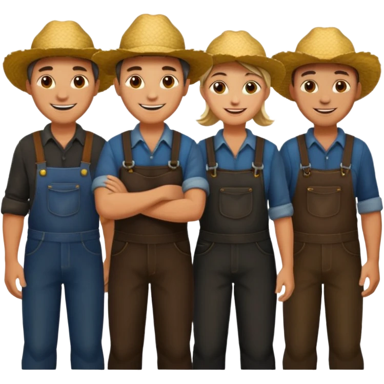 farmer group , dark characters emoji