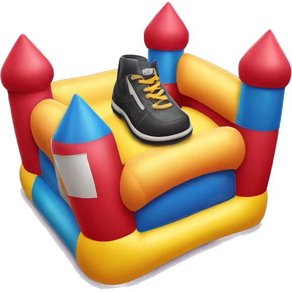Bouncy castle with a shoe inside it emoji