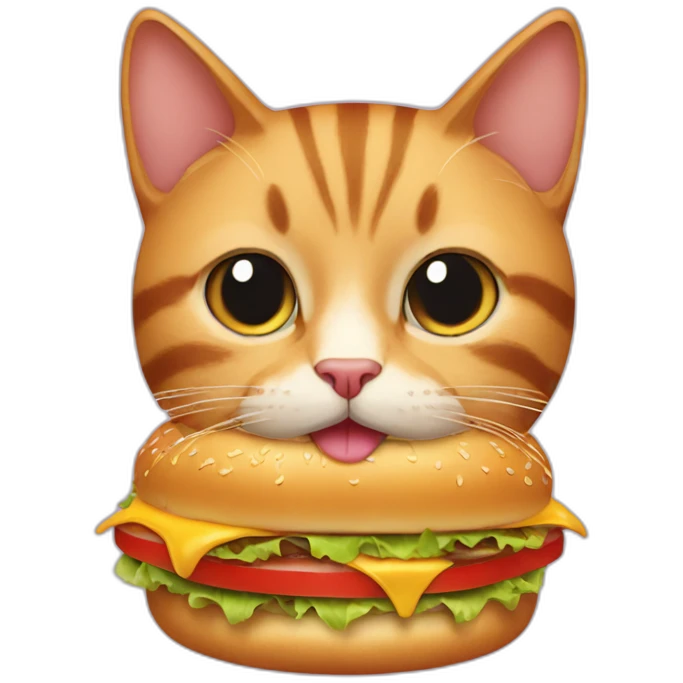 Cat eat a burger emoji