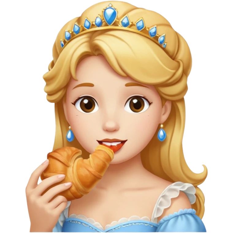 Princess eating a croissant emoji