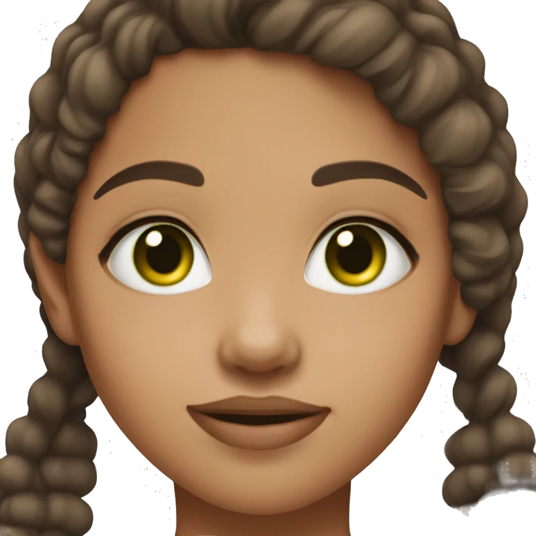 mixed lightskin girl with brown hair and green eyes and a gap between the 2 front teeth emoji