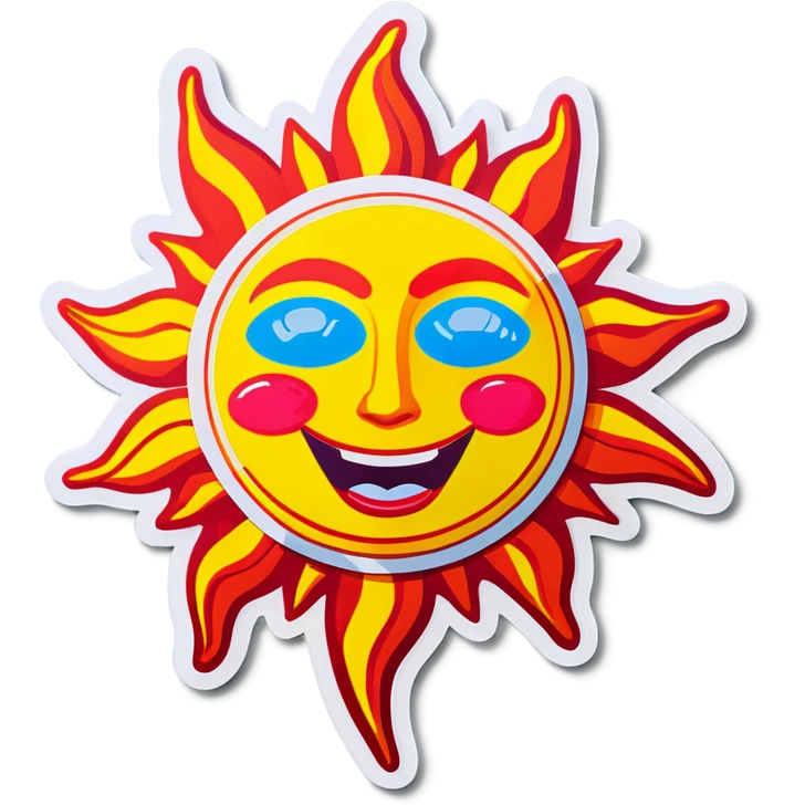 Pop art sun emoji