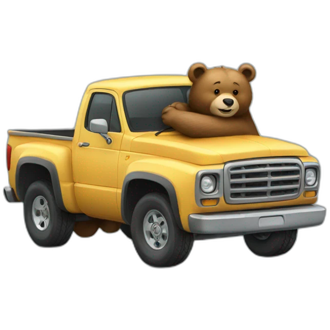A bear who hug a truck emoji