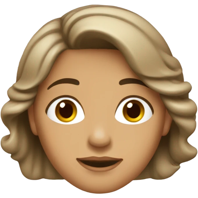 mujer blanca cabello ondulado marron emoji