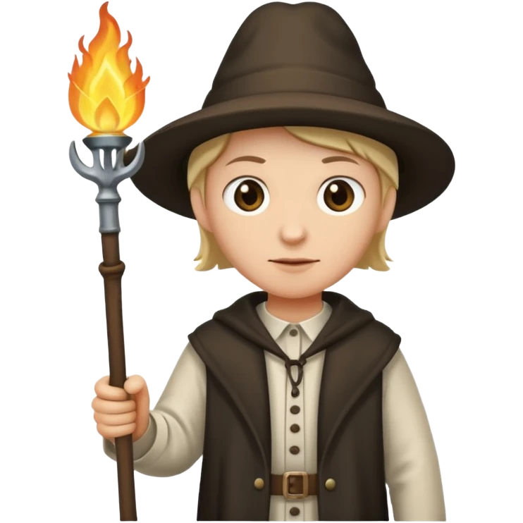 Pilgrim with torch and pitchfork emoji