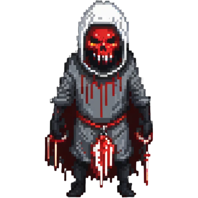creepy slasher killer with bloody sack over head emoji