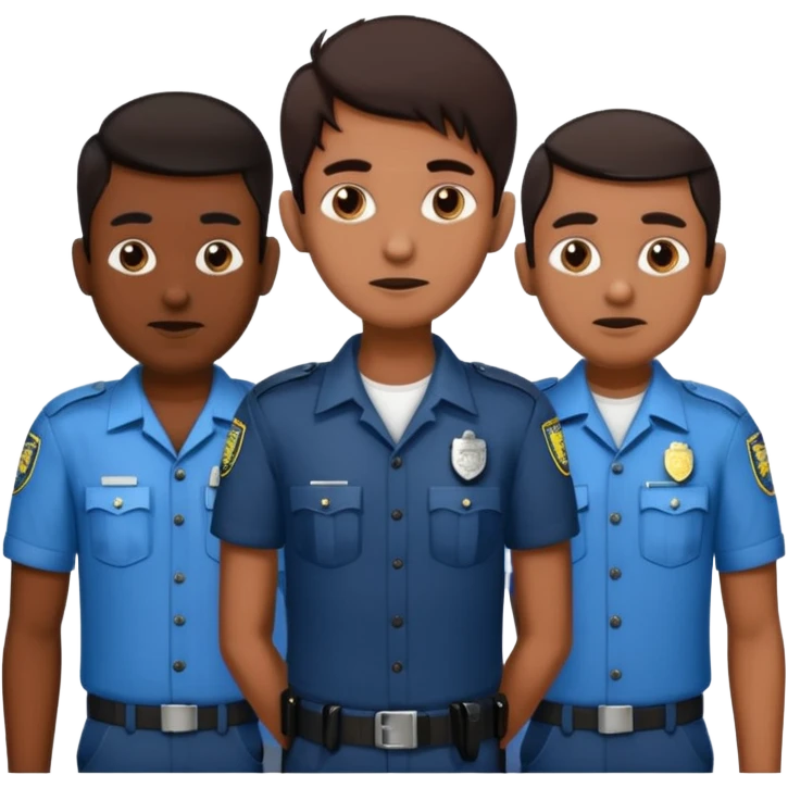 Make a dirty Indian with a short Afro that is curly hair getting arrested. Make the Indian skinny too. Give him a it support outfit not a police uniform emoji