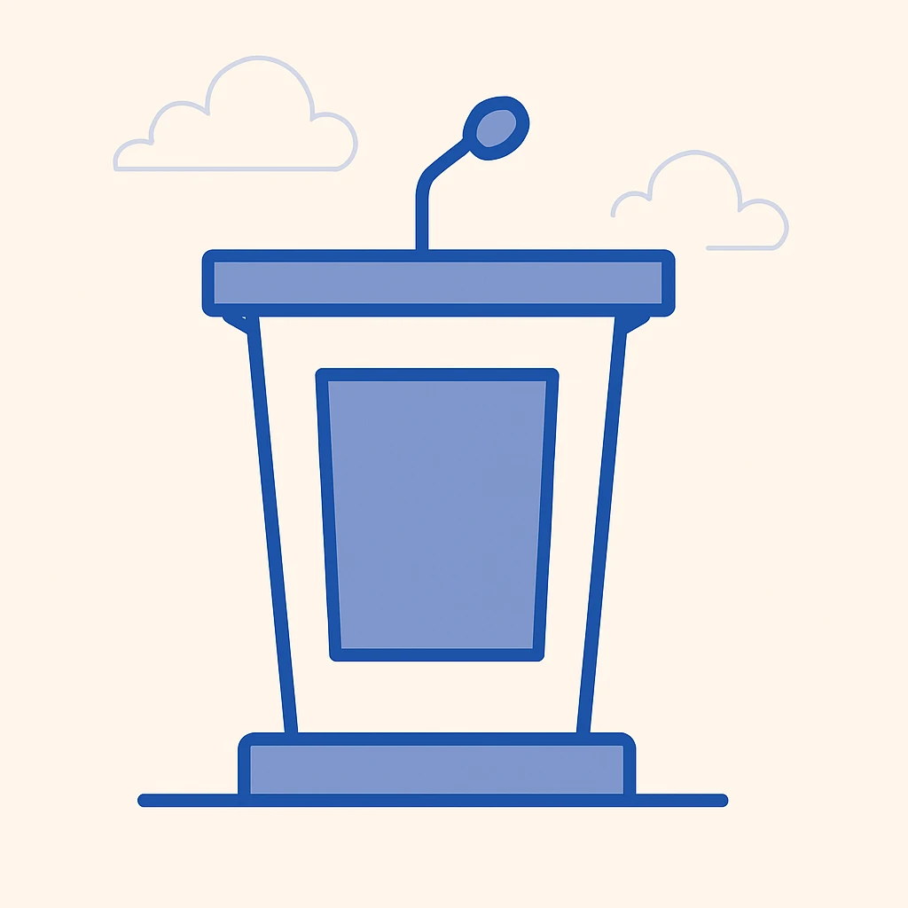 a podium, simple, clean, modern style emoji