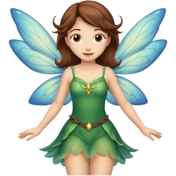 fairy girl with brown hair flying  emoji
