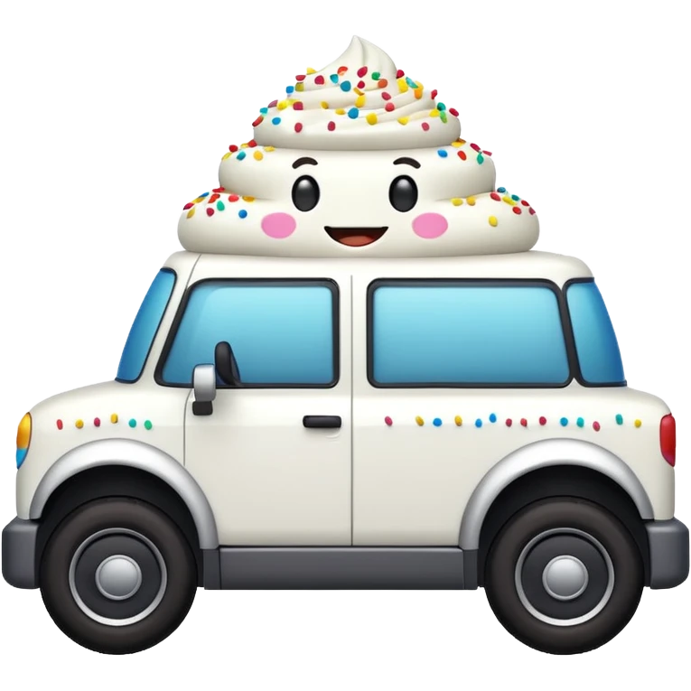 Happy cupcake was driving a Cybertruck emoji