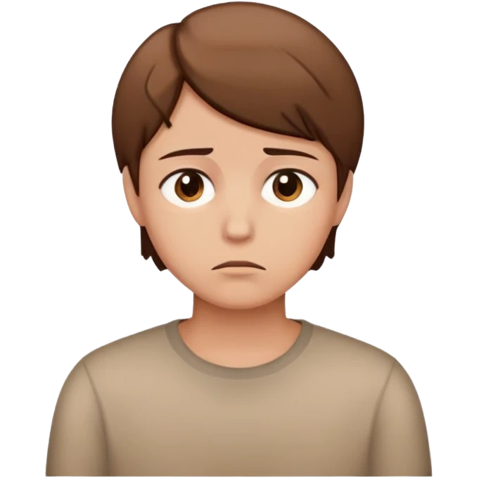 sad person with brown short hair emoji