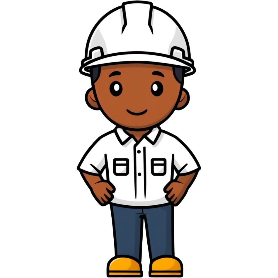 Black man working construction  emoji