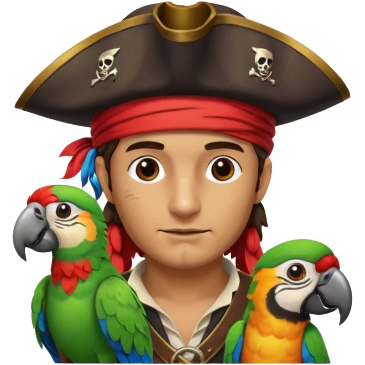 pirate and parrot emoji