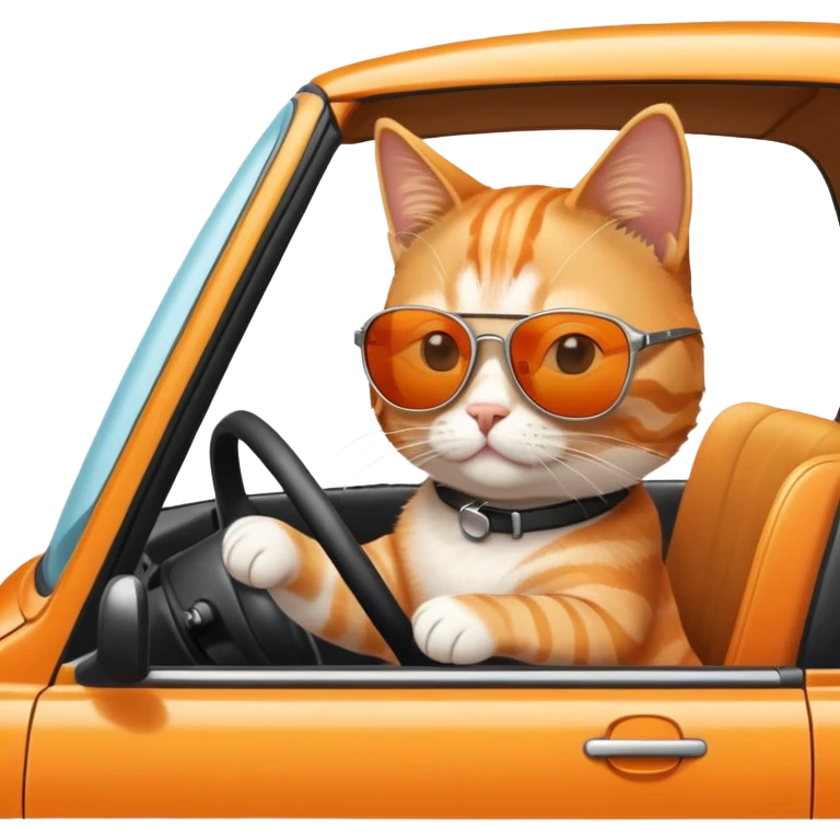 Cat driving car emoji