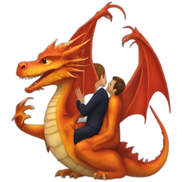 Emanuel Macron kiss dragon emoji