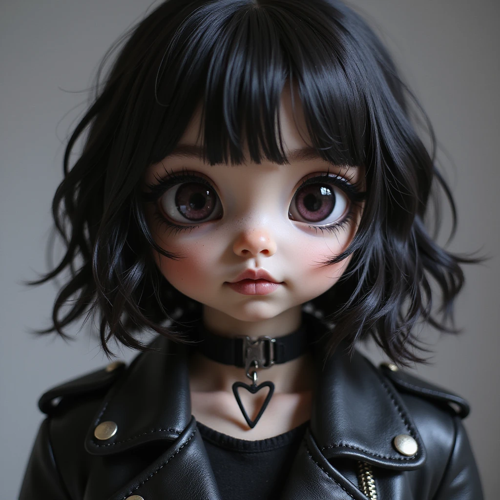 BLACKPINK inspired goth emoji, photorealistic style, smoky eyes, leather jacket emoji
