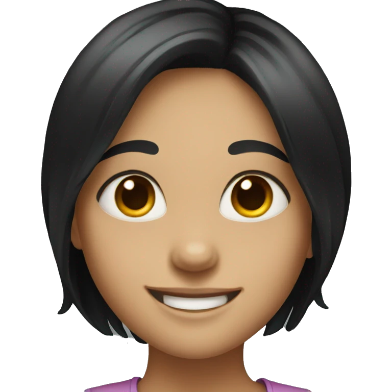 smiling girl with black hair emoji