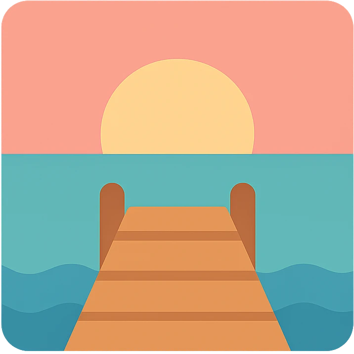 ocean sunset horizon dock emoji